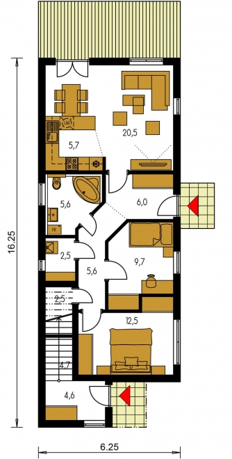 Mirror image | Floor plan of ground floor - ARKADA 13